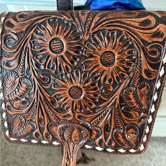 American Darling Brown and Tan Leather Backpack main image 7